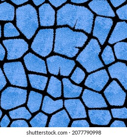 Blue metallic seamless pattern with spots giraffe. Vector illustration