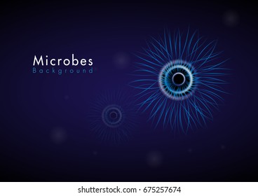 blue microbes background vector