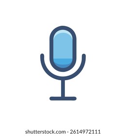 Blue Microphone Icon: Podcast, Audio, Recording, Voice, Studio