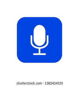 Blue microphone icon. Vector illustration