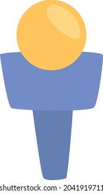 Blue microphone, illustration, vector, on a white background.