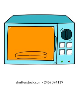 horno de microondas azul ilustración aislado Vector