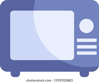 Blue microwave oven, illustration, vector on a white background