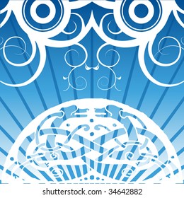 Blue middle ages background