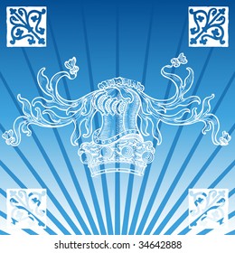 Blue middle ages background