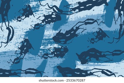 Blue Military Camouflage Abstract art, suitable for naval forces in the ocean