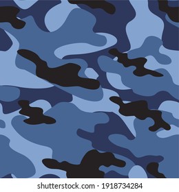 vector de camuflaje militar azul impresión sin fisuras