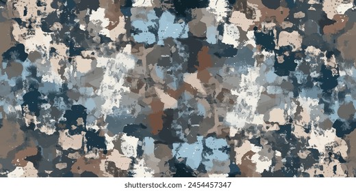 Vector de camuflaje militar azul patrón sin fisuras patrón de amuflaje textura de tela. Fondo y textura para el diseño.