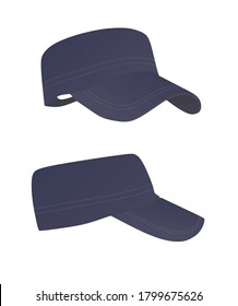 Blue military cap. vector illustration
