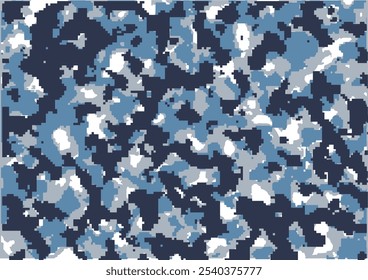 Blue Military Pixelated Camouflage Pattern