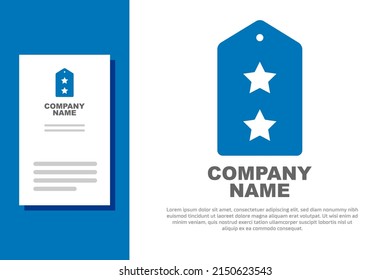 Blue Military rank icon isolated on white background. Military badge sign. Logo design template element. Vector