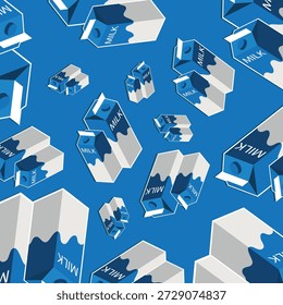 Cartonagem de leite azul sem emenda projeto padrão