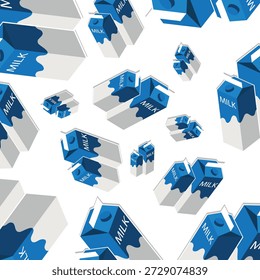 Cartonagem de leite azul sem emenda projeto padrão