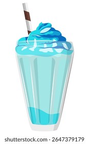 Milkshake azul com creme azul chicoteado