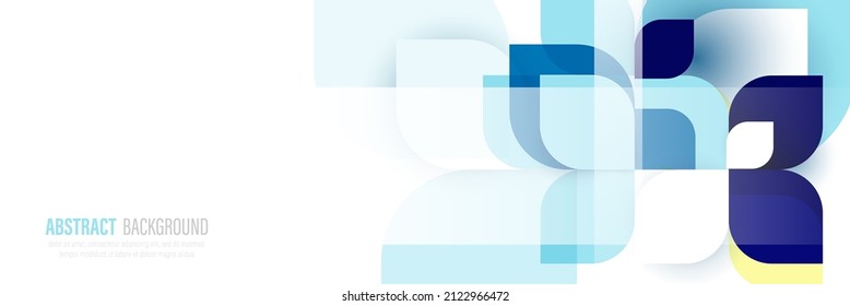 The blue minimal abstract geometric, square shape on white space background. Website, banner and brochure background. Vector illustration