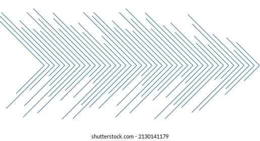 Blue minimal arrows lines abstract futuristic tech background. Vector digital art banner design