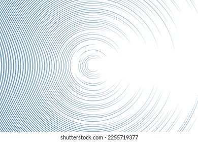 Líneas dinámicas abstractas circulares mínimas azules aisladas en fondo blanco. El concepto de banner de tecnología futurista. Ilustración del vector