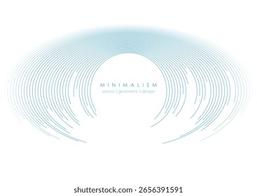 Líneas circulares mínimas azules de fondo moderno de tecnología abstracta. Diseño futurista geométrico de Vector