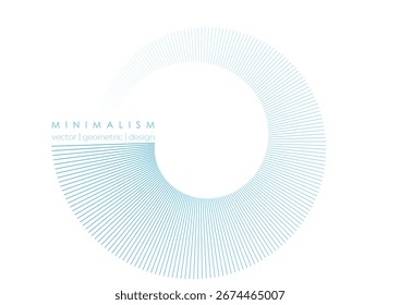 Fundo de tecnologia futurista abstrato de linhas circulares mínimas azuis. Design de conceito de vetor