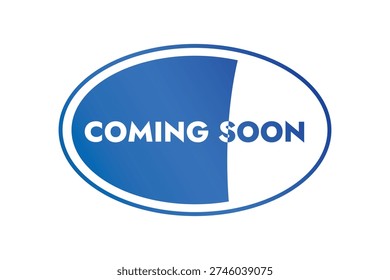 Blue Minimal Coming Soon Banner Isolated on Transparent Background