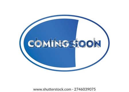 Blue Minimal Coming Soon Banner Isolated on Transparent Background