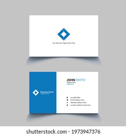 Blue Minimal Corporate Business Card Template Design