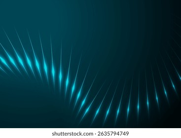 Blue minimal glowing wavy lines abstract futuristic tech background. Vector concept design