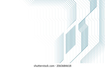 Fondo de la placa de circuito abstracto de líneas mínimas azules. Diseño de pancartas vectoriales