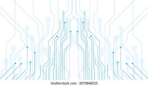 Fondo de la placa de circuito abstracto de líneas mínimas azules. Diseño de vectores