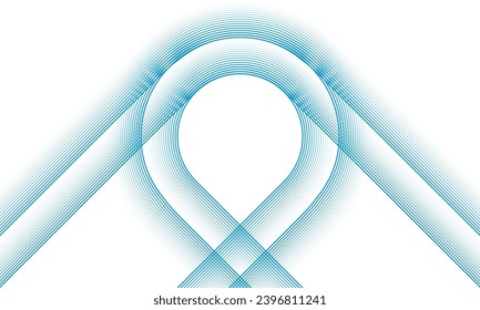 Blue minimal lines abstract geometric tech background. Vector design