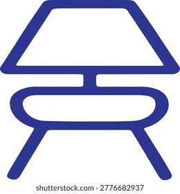 Blue Minimal Modern Table Lamp Icon Design