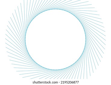 Blue minimal round lines abstract futuristic tech background. Vector digital art design