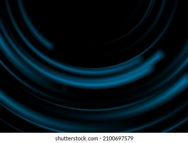 Blue minimal round smooth lines abstract futuristic tech background. Vector digital art design