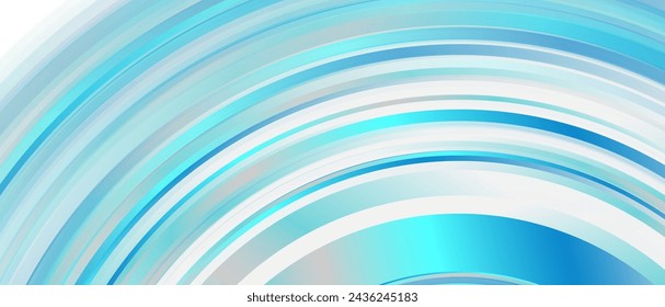 Blue minimal striped circles concept abstract tech background. Vector geometric banner design