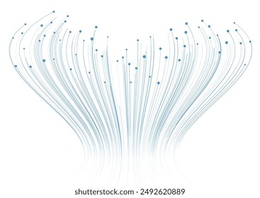 Blue minimal tech circuit lines abstract futuristic background. Vector digital art wavy design