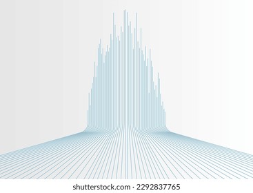 Blue minimal tech lines abstract futuristic background. Vector digital art design