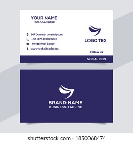 Blue minimal visiting card template design
blue business card template design