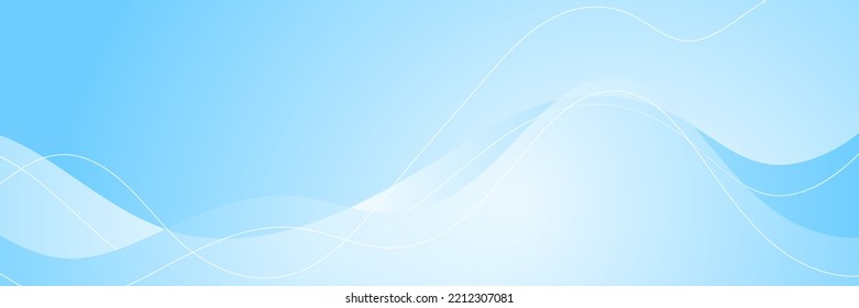 Blue minimal waves abstract background. Vector corporate banner design