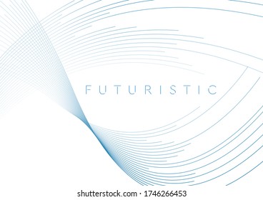 Línea ondulada azul mínima abstracta de fondo tecnológico futurista. Diseño de arte digital vectorial