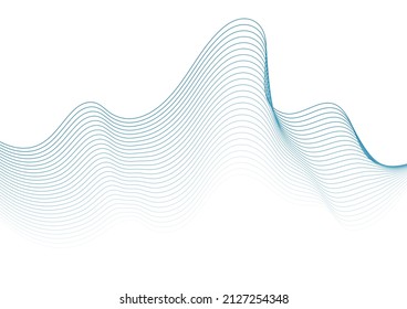 Líneas onduladas mínimas azules abstractas de fondo elegante. Diseño de vectores