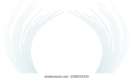 Blue minimal wavy lines abstract futuristic tech background. Vector digital design