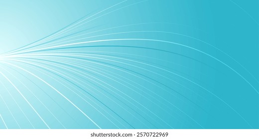 Blue minimal wavy lines abstract shiny tech background. Vector digital design