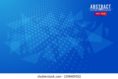 Blue minimalist gradient with abstract geometry modern shape background