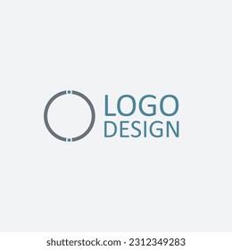 blue minimalist logo for communications, technology. connection circular symbol. brand for companies