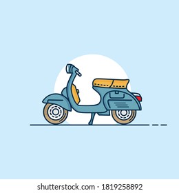 Blue minimalist vespa motor vector