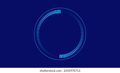 Blue Minimalistic Timer Measure. Stripes Around the Circle. Timer Logo Countdown. Circular Icon with Lines. Time Sign or Logo Concept. Vector Illustration.