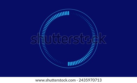 Blue Minimalistic Timer Measure. Stripes Around the Circle. Timer Logo Countdown. Circular Icon with Lines. Time Sign or Logo Concept. Vector Illustration.