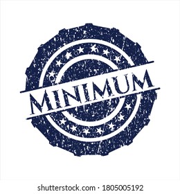 Blue Minimum distress rubber seal with grunge texture. 