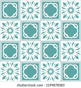 Minería azul Diseño Azulejo para diseño cerámico de baldosas y paredes, fondo tradicional español color pastel blanco, ilustración vectorial