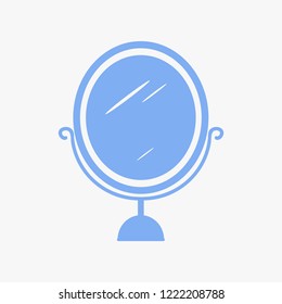 Blue mirror icon cosmetics vector